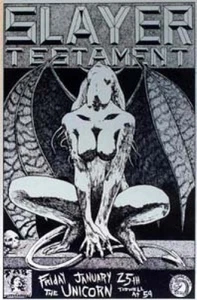 Slayer Testament Kozik POSTER Original 1990 Texas Silver Version Unsigned - Picture 1 of 1