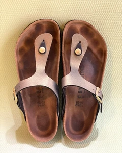 Birkenstock GIZEH Sandalen Zehentrenner Birko-Flor,Gr.38.Bronzer-Glitzer.Top . - Bild 1 von 8