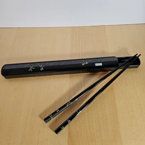 Palillos japoneses con caja de plástico estuche de almacenamiento vuelo libélula hecho en Japón - Imagen 1 de 6