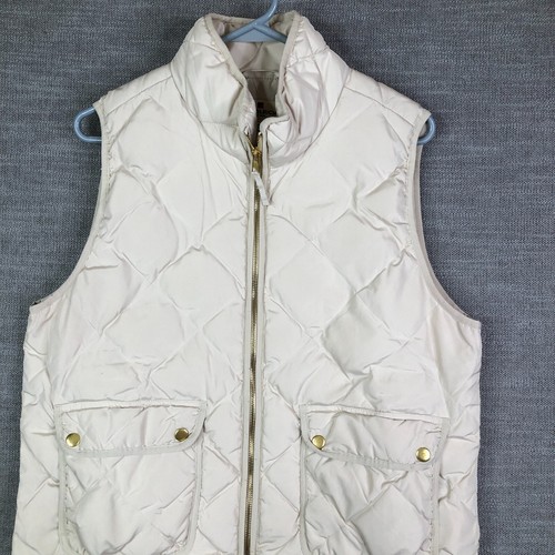 OFF WHITE Gilet Woolrich Donna L Off Bianco Trapuntato Senza Maniche Cerniera Intera