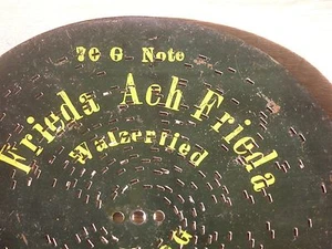Frieda Ach Frieda 70 G Polyphon Blechplatte 20,5cm automaton music disc 8 1/4" - Bild 1 von 6