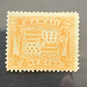 53739 Hawaii US Stamp Scott #74 1c MHROG Partial Gum Nice Fresh Color See Pic - Picture 1 of 2