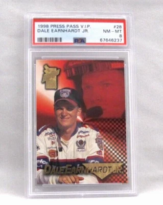 1998 V.I.P. Dale Earnhardt Jr. VIP PRESS PASS 50th #28 Nascar PSA 8 NM - MT - Image 1 of 3
