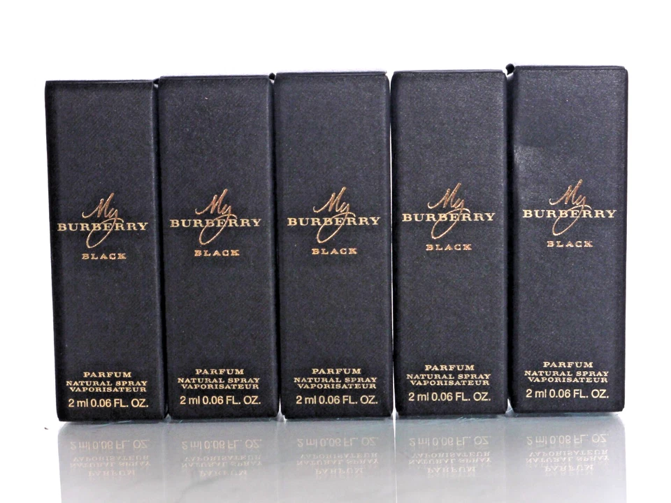My Burberry Black Parfum Sample Spray Vials 2 Ml Set of 3 Boxed