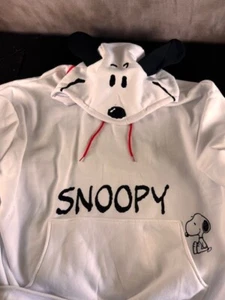 Snoopy Sweatshirt with hood  with face and ears! Super cute! NEW - Picture 1 of 7