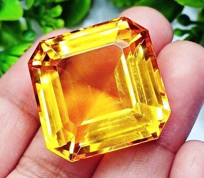 YELLOW Topaz Square Shape 72.80 Ct CERTIFIED Loose Gemstone With Free Gift - Image 1 of 4