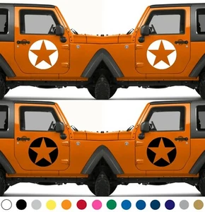 Army Star Decals Set of 2 Door Vinyl Sticker American US Military V11 - Picture 1 of 8