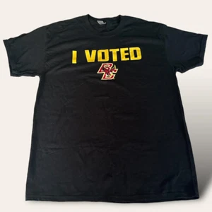 Boston College Eagles Mens T-shirt Black Large I Voted Spell Out Logo - Picture 1 of 6
