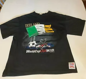 Vintage 1994 Ireland World Cup USA Soccer Tshirt Made USA Nutmeg Mills Size Lg - Picture 1 of 7