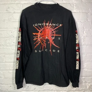 Vintage 1993 B.A.R.F. Ignorance Chaos Suicide T Shirt Thrash Metal Band Tee RARE - Picture 1 of 4