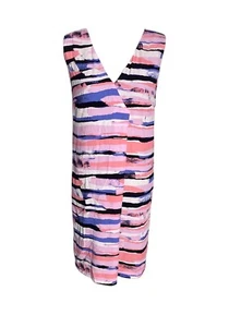 Oliver Bonas gemustertes ärmelloses Schichtkleid Größe 14 Pastell Sommer sehr guter Zustand Party - Bild 1 von 4