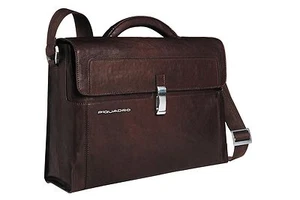 Piquadro Brown Up2Date organized briefcase, metal clasp, PC Sleeve CA1045UP/M - Picture 1 of 4
