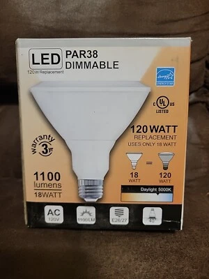 18W Dimmable PAR38 LED Light Bulb 5000K Daylight - Image 1 of 4