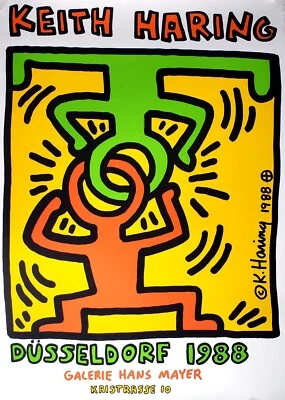 Keith Haring Original Siebdruck '88 Platte Signiert Ausstellung Düsseldorf - Bild 1 von 4