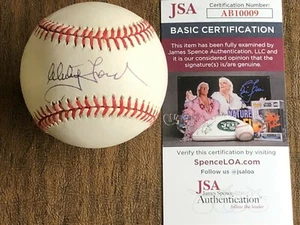 WHITEY FORD #16 SIGNED OFFICIAL AMERICAN LEAGUE RAWLINGS BASEBALL YANKEE HOF JSA - Picture 1 of 7