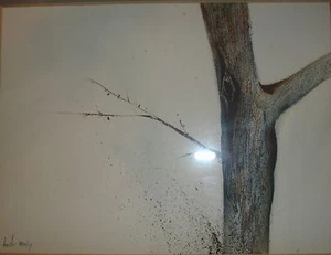 SOUTH TEXAS ARTIST WATERCOLOR PAINTING MANLEY CORPUS CHRISTI WYETH TREE BEES - Picture 1 of 4