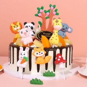 Animal Resin Cake Toppers Safari Jungle Cupcake Topper Picks 3D Cake Decoration