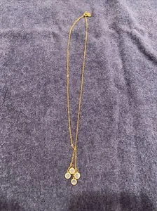 Collana pendente cristallo Avon vintage con lunetta tono oro - Foto 1 di 5