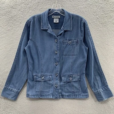 Columbia Women Blue Denim Jean Blazer Jacket Size S Casual Modern Western Rodeo - Image 1 of 4