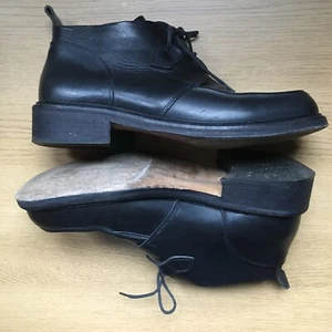 Mens Russell & Bromley Ankle Boots Black Leather Lace Up Made Italy EU 42 UK 8 - Picture 1 of 15
