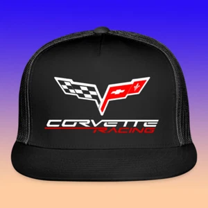 Corvette Racing Black Trucker Hat Cap Adult Size - Picture 1 of 4