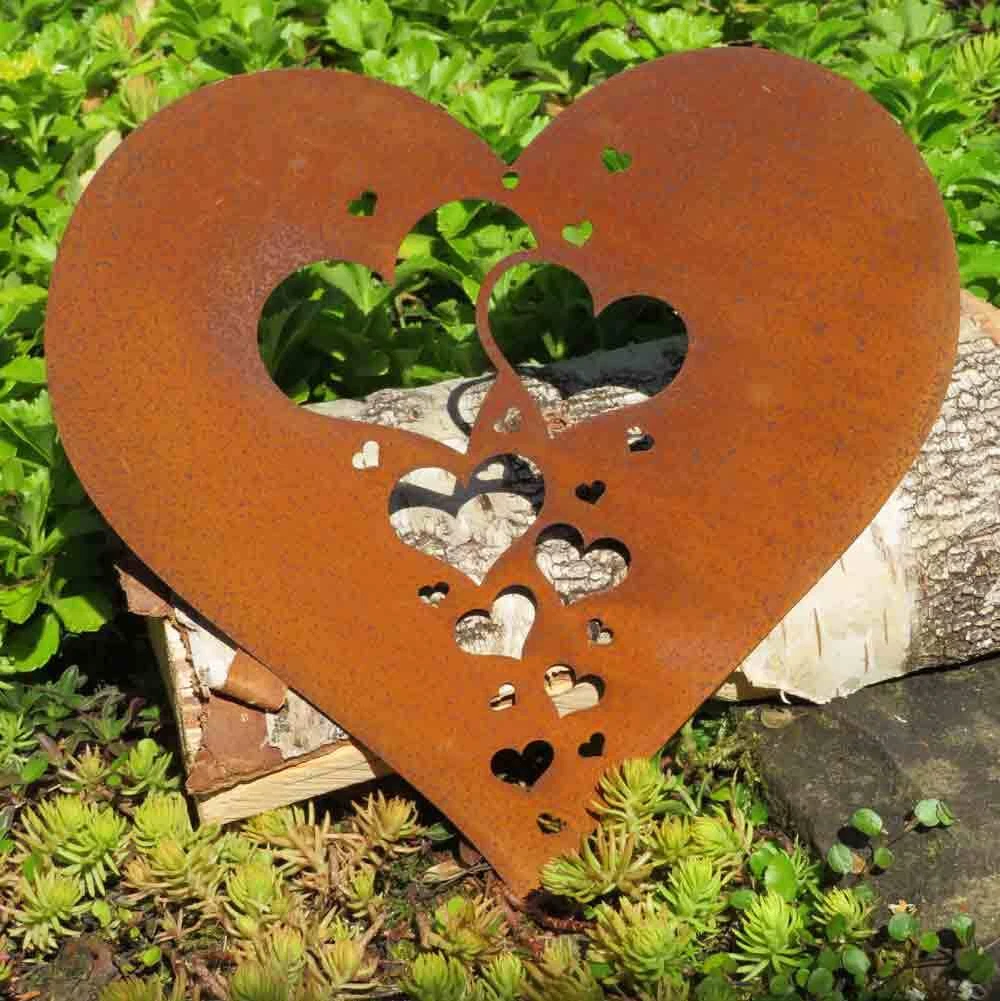 KOTARBAU Gartendekoration Herz Aus Metall – Kupferfarben, 147 Cm Hoch, Zum Einstecken