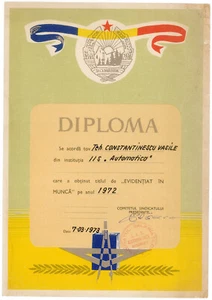 Romania, 1973, Communist Propaganda Diploma - Frontworker, RSR - Picture 1 of 1