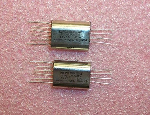 QTY (2) MRR4A116-24VDC STRUTHERS & DUNN AXIAL 24V 4PST-N.O REED RELAY 1152 Ohm   - Picture 1 of 2