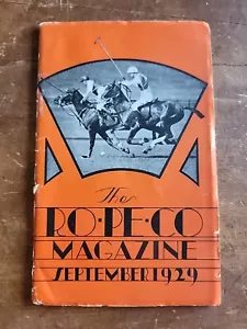 Rogers Peet Ropeco Vintage September 1929 Magazin Pferd Polo Foto Cover - Bild 1 von 6
