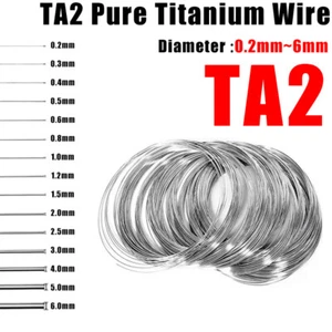 High Pure Titanium Wire Metalworking DIY High Temp TA2 Metal Wires Dia 0.2- 6mm - Picture 1 of 9