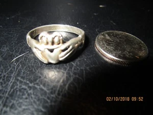 Sterling Silver Celtic Irish Band Ring Sz 12.5 claddagh - Picture 1 of 5
