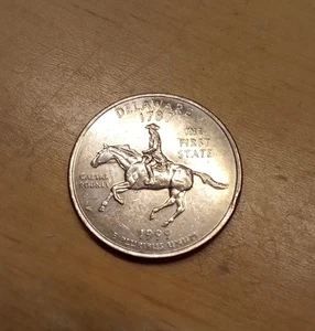 RARE 1787 1999 D Delaware *FIRST STATE QUARTER DOLLAR* Coin W/ Caesar Rodney - Picture 1 of 2