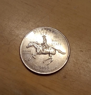 RARE 1787 1999 D Delaware *FIRST STATE QUARTER DOLLAR* Coin W/ Caesar Rodney - Image 1 of 2