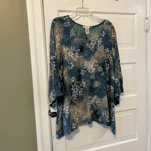 Bretagne schwarz Gr. 2X grün gold hübsch glitzernde 3/4 Ärmel wunderschön (LS) - Bild 1 von 9