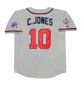 Chipper Jones Atlanta Braves 1999 World Series Grey Road Jersey Men's Large - Picture 1 of 4