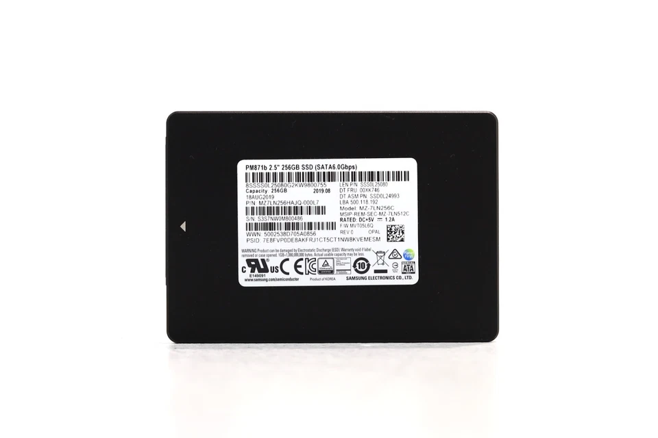 Lenovo MZ-7LN256C PM871b 256GB 2.5" 6Gb/s SATA Solid State Drive P/N: 00XK746 - Image 1 of 2
