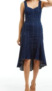 Vestido de mezclilla Tractr para mujer calce medio azul acampanado sin mangas occidental alto bajo XS - Imagen 1 de 5