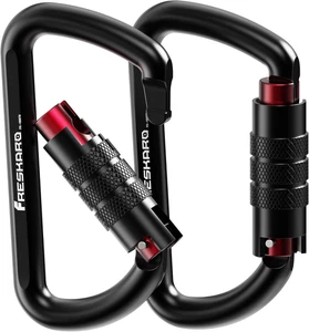 3 Pollici 12Kn-2698Lbs Moschettone Bloccaggio Automatico Clip, Forma D Solida, Resistente 7075 - Foto 1 di 11