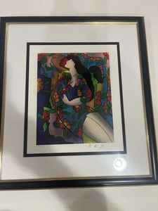 Framed Le Kinff Femme Blue Serigraph Signed And Numbered  - Picture 1 of 11