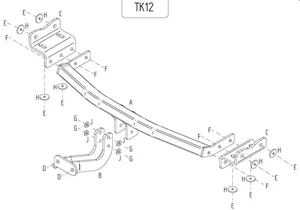 Barra de remolque automotriz con brida fija Towtrust para SUV Kia Sportage 2010 a 2016 - Imagen 1 de 8