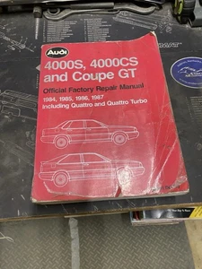 84-87 Audi 4000S 4000CS Quattro Coupe GT Turbo Bentley Service Repair Manual - Bild 1 von 11