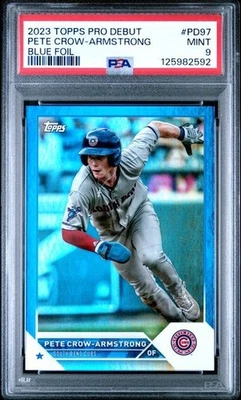 Lámina azul debut Topps Pro 2023 #PD97 Pete Crow-Armstrong Cubs/150 RC PSA 9 Foto 1 de 2