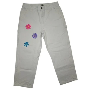 The North Face Women’s Carpenter Cargo Pants – Size 10 – Hand Drawn Flowers - Picture 1 of 6