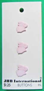 (3) VINTAGE JHB 1/2" CONEJITO CONEJO ROSA PLÁSTICO CAÑA NOVEDAD BOTONES NOS-J1 - Imagen 1 de 3