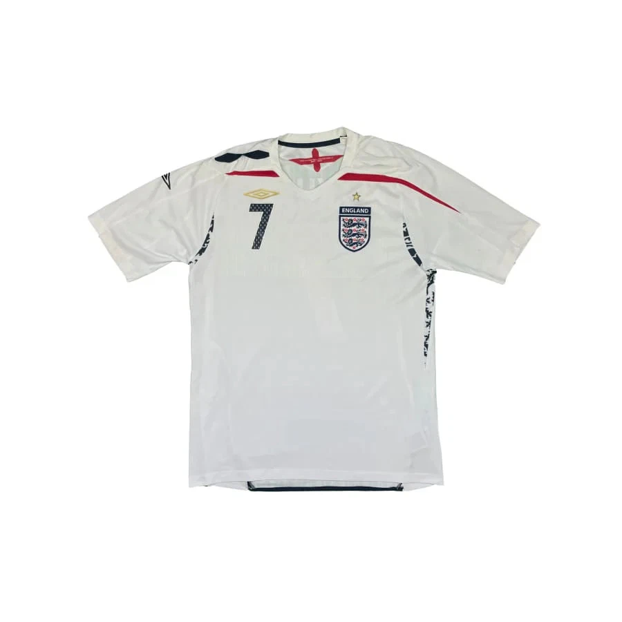 Maillot football vintage Angleterre domicile #7 Beckham saison 2007-2008 - Photo 1/4