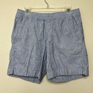 Pantalones Cortos Abercrombie & Fitch Para Hombre M Azul Rayas Elastizados Mezcla de Lino Cordón 6" - Imagen 1 de 12