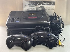 Sega Mega Drive HAA-2500 + Mega-CD HAA-2910 Console Set Power Tested Used