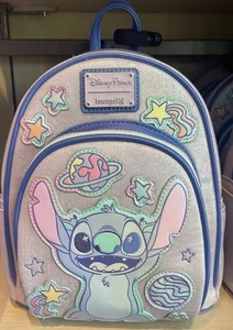 Mini zaino Disney Parks Stitch Hello Universe Loungefly NUOVO - Foto 1 di 2