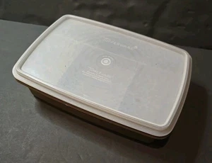 Vintage Tupperware #767 braun Vorratsbehälter Stow-n-go Bastelbox Tuppercraft  - Bild 1 von 10