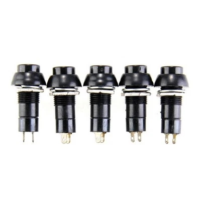 5x Black Push Button ON/OFF Bolt-On Switch Latching Round Circle Car DC 5A 12V - Image 1 of 4